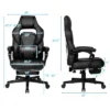 Tangkula Gaming Chair Height Adjustable With Cushion Ergonomic High Back White