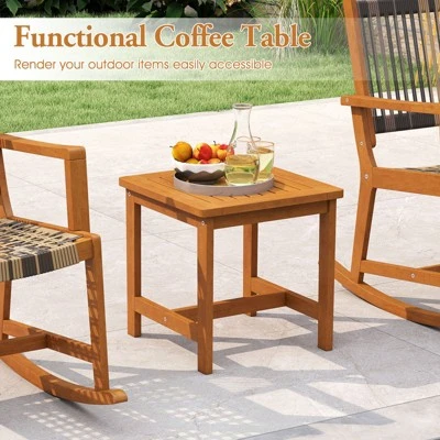 Tangkula 3 Pieces Rocking Bistro Set PE Rattan Front Porch Chairs W/ Coffee Table 3 Tangkula 3 Pieces Rocking Bistro Set PE Rattan Front Porch Chairs W/ Coffee Table - Image 3