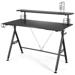 Tangkula Gaming Desk Dual Monitor Mount Ergonomic Y Shaped Computer Desk W/Cup Holder Headphone Hook -Tangkula GUEST b19df74d daab 406a a33b 9f127c4dcbae