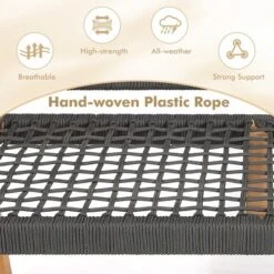 Tangkula Patio 2-Person Acacia Wood Bench All-Weather Rope Woven Outdoor Garden Natural -Tangkula GUEST b1f6fa37 324f 49ab be23 72f30ecff040
