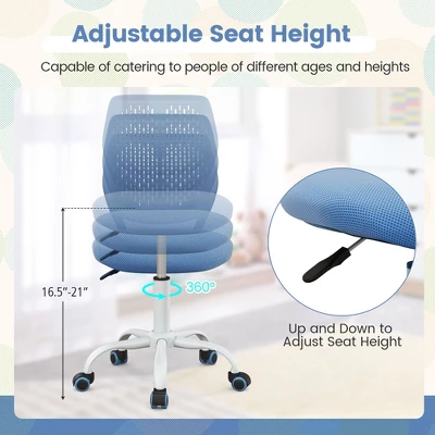 Tangkula Kids Desk Chair Ergonomic Swivel Children Mesh Study Height Adjustable 4 Tangkula Kids Desk Chair Ergonomic Swivel Children Mesh Study Height Adjustable - Image 4