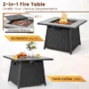 Tangkula Set Of 7 Patio Furniture Set W/ 35" Propane Gas Fire Pit Table & Waterproof Cover