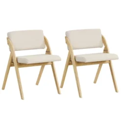 Tangkula Set Of 2 Dining Chairs Folding Kitchen Chair W/ Rubber Wood Legs Padded Seat 18 Tangkula Set Of 2 Dining Chairs Folding Kitchen Chair W/ Rubber Wood Legs Padded Seat -Tangkula GUEST b2934ed6 5375 4f6e ba94 5150249f2e75