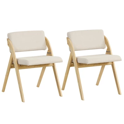 Tangkula Set Of 2 Dining Chairs Folding Kitchen Chair W/ Rubber Wood Legs Padded Seat 9 Tangkula Set Of 2 Dining Chairs Folding Kitchen Chair W/ Rubber Wood Legs Padded Seat - Image 9