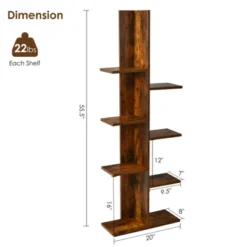 Tangkula Modern Multi-Layer Bookshelf Floor Standing Bookcase W/Anti-fall Device Storage Rack For Home Office Rustic -Tangkula GUEST b2ab3f6c 6a96 4302 8174 c1bbd76bb8f8