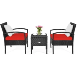 Tangkula 3-Piece Patio Wicker Storage Table & Chair Set Outdoor Conversation Set Red 8 Tangkula 3-Piece Patio Wicker Storage Table & Chair Set Outdoor Conversation Set Red -Tangkula GUEST b2f5ff27 a31e 4317 88dd 3959419c2db9 1