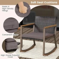 Tangkula 3PCS Rattan Rocking Chair Bistro Set Armrest Cushion Table W/ Storage Shelf Patio 12 Tangkula 3PCS Rattan Rocking Chair Bistro Set Armrest Cushion Table W/ Storage Shelf Patio -Tangkula GUEST b3ed8eb1 d000 4e7a 8a03 0c22d947d316