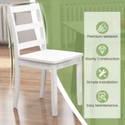 Tangkula Dining Chairs Set Of 2 Wood Dining Room Kitchen Side Chairs For Living Room -Tangkula GUEST b41eda7a a73c 4e09 8d4f 187009b91b0b