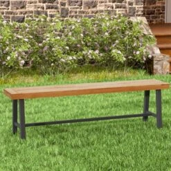 Tangkula 2PCS 63" Acacia Wood Outdoor Bench 3-Person Patio Bench With 800 Lbs Weight Capacity Outdoor Backless Bench With Heavy-Duty Metal Frame 10 Tangkula 2PCS 63" Acacia Wood Outdoor Bench 3-Person Patio Bench With 800 Lbs Weight Capacity Outdoor Backless Bench With Heavy-Duty Metal Frame -Tangkula GUEST b4d5226f 000d 4111 966d 38aceb1e7536 1