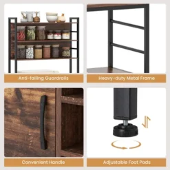 Tangkula 67" Bakers Rack W/ Power Outlet Coffee Bar Cabinet W/ S-Shaped Hooks 15 Tangkula 67" Bakers Rack W/ Power Outlet Coffee Bar Cabinet W/ S-Shaped Hooks -Tangkula GUEST b607bfb6 96c1 4562 a302 ff6e48bf0540