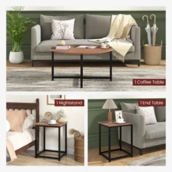 Tangkula Round Nesting Table Set Of 3 Modern / Farmhouse Coffee Table W/2 End Tables -Tangkula GUEST b60af2d2 3fa2 49d5 8bba 3c95341b5a6f