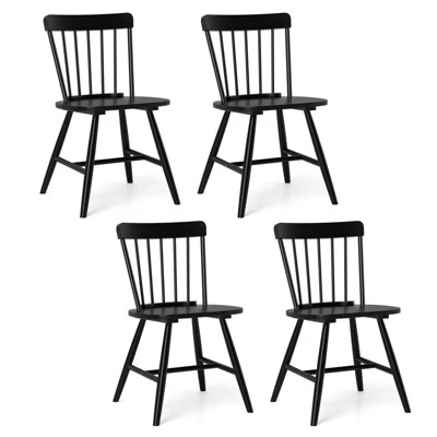 Tangkula Dining Chairs Set Of 4 Farmhouse Kitchen Chair W/ Rubber Wood Frame Wide Seat 10 Tangkula Dining Chairs Set Of 4 Farmhouse Kitchen Chair W/ Rubber Wood Frame Wide Seat - Image 10