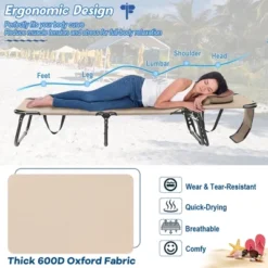 Tangkula 5-Position Lounge Chair Adjustable Beach Chaise W/ Face Cavity & Pillows -Tangkula GUEST b62a9b7e b5bf 495e 9f04 48df39fe292d