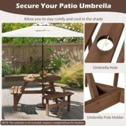 Tangkula 6-Person Round Picnic Table Set W/ 3 Built-in Benches 2" Umbrella Hole 19 Tangkula 6-Person Round Picnic Table Set W/ 3 Built-in Benches 2" Umbrella Hole -Tangkula GUEST b63028cd e3e4 43e8 acd7 c4d431c498f2