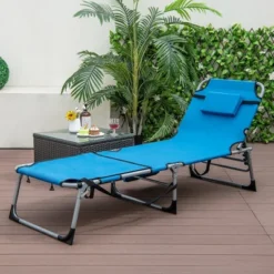 Tangkula Folding Chaise Lounge Chair Sunbathing Recliner W/ Face Hole & Removable Pillow -Tangkula GUEST b702ace5 387c 46a8 afd3 097774877bed