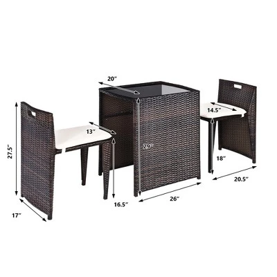 Tangkula 3 PCS Cushioned Wicker Patio Furniture Set Seat Sofa Outdoor No Assembly Brown 8 Tangkula 3 PCS Cushioned Wicker Patio Furniture Set Seat Sofa Outdoor No Assembly Brown - Image 8