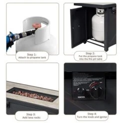 Tangkula 9 PCS Patio Furniture Set With 42" 60,000 BTU Fire Pit Outdoor Space-Saving Sectional Sofa Set With Storage Box Black/Gray/Navy/Red/Turquoise/Off White -Tangkula GUEST b9226002 8847 4dd6 b854 ea4db2eaed85 1