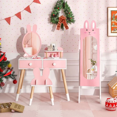 Tangkula Kids Jewelry Armoire Cabinet Free-Standing Full Length Mirror With Storage And 4 Tilt Angles 1 Tangkula Kids Jewelry Armoire Cabinet Free-Standing Full Length Mirror With Storage And 4 Tilt Angles