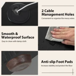 Tangkula L-Shaped Office Computer Desk W/ Spacious Desktop & 2-Tier Open Shelves Black -Tangkula GUEST ba8332a3 cba0 4b99 945a 526a7416b85b