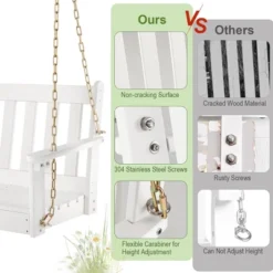 Tangkula 54" HDPE Porch Swing Outdoor Patio Hanging Chair W/ Cup Holder Adjustable Chain -Tangkula GUEST ba91fdde 8591 4bf0 8026 f191ce5f0c3f