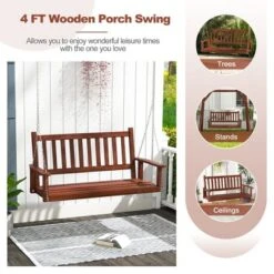 Tangkula Wooden Porch Swing 2-Person Hanging Swing Chair W/ Adjustable Galvanized Metal Chains 16 Tangkula Wooden Porch Swing 2-Person Hanging Swing Chair W/ Adjustable Galvanized Metal Chains -Tangkula GUEST bb0c57ad 69f1 42a6 8e06 7b20851efb7a