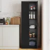 Tangkula 70" Storage Cabinet Freestanding Pantry Cabinet W/2 Doors & 5 Shelves Black