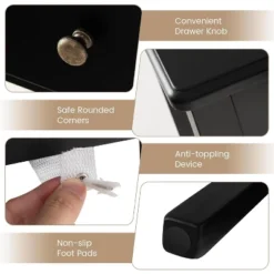 Tangkula Vanity Table Set With Lighted Mirror Adjustable 10 Bulbs Dresser 4 Drawer -Tangkula GUEST bc682f75 535b 4ee1 a1d0 b319301d1661