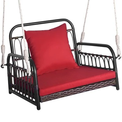 Tangkula Single Person Hanging Swing Outdoor Hanging Seat W/ Back Cushion & Seat Cushion 9 Tangkula Single Person Hanging Swing Outdoor Hanging Seat W/ Back Cushion & Seat Cushion - Image 9