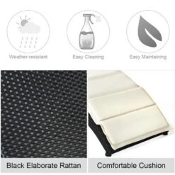 Tangkula 2PCS Foldable Rattan Wicker Chaise Lounge Chair W/ Cushion Patio Outdoor -Tangkula GUEST bc8e4c30 c0e2 46a4 adac 943405cea59b