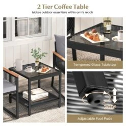 Tangkula 3 PCS Patio Furniture Set PE Rattan Wicker Chairs W/ 2 Tier Coffee Table Soft Back 12 Tangkula 3 PCS Patio Furniture Set PE Rattan Wicker Chairs W/ 2 Tier Coffee Table Soft Back -Tangkula GUEST bd1673e5 7c1a 41a9 a86b 3a526699f908