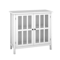 Tangkula Storage Sideboard Glass Door Accent And Display Cabinet White/Brown -Tangkula GUEST bd67af47 47d4 488d b213 fec7124113b1