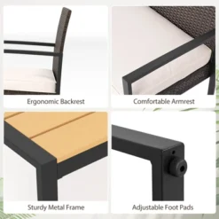 Tangkula Set Of 4 PE Rattan Patio Conversation Set Outdoor Porch Chairs Loveseat With Coffee Table And Soft Cushions Metal Frame 16 Tangkula Set Of 4 PE Rattan Patio Conversation Set Outdoor Porch Chairs Loveseat With Coffee Table And Soft Cushions Metal Frame -Tangkula GUEST bfcf4851 432a 4d4d 9856 a0431494293d 1