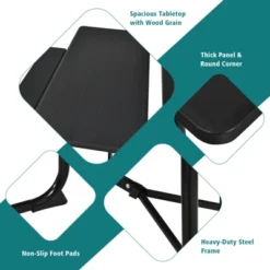 Tangkula Indoor & Outdoor Folding Picnic Table With Bench Seat Heavy Duty Portable Camping Table Set For Camping Dining BBQ Grey/Black/White -Tangkula GUEST c05e1a70 9db3 497e 8457 6a61e24cbbf6