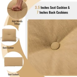 Tangkula 2-Person Outdoor Patio Glider Bench Swing Seat Bench W/ Seat & Back Cushions -Tangkula GUEST c1c5b32d 1d33 4d2d bec4 73d0445df18d