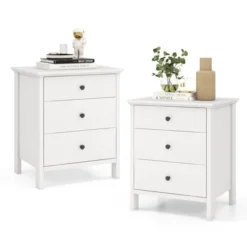 Tangkula 2-Piece 3Drawers Modern Nightstand Bedside Table Wooden End Table Black/White 17 Tangkula 2-Piece 3Drawers Modern Nightstand Bedside Table Wooden End Table Black/White -Tangkula GUEST c28de6f7 b772 4ecd b3bf 17f05701b432