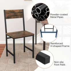 Tangkula Set Of 2 Dining Chairs W/Metal Legs Slanted Back Wide Seat For Living Room -Tangkula GUEST c2e7342f 8418 4fd8 8f01 4d2cc876c00c