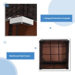 Tangkula 4PCS Rattan Patio Sofa Conversation Set Outdoor Furniture Set W/ Cushion -Tangkula GUEST c376a0de 498d 4d18 812d 17e1c271fed1