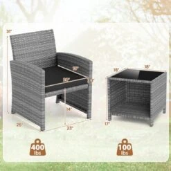 Tangkula 3 Pieces Patio Furniture Set PE Rattan Chairs Set W/ Storage Coffee Table -Tangkula GUEST c3942d38 7090 4ffe a19f 7fd819fe6d2f