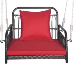 Tangkula Single Person Hanging Swing Outdoor Hanging Seat W/ Back Cushion & Seat Cushion 16 Tangkula Single Person Hanging Swing Outdoor Hanging Seat W/ Back Cushion & Seat Cushion -Tangkula GUEST c58d549f fd1e 417b 9c75 b9c0014ad475