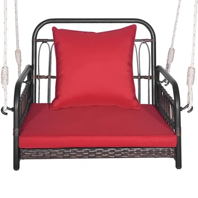 Tangkula Single Person Hanging Swing Outdoor Hanging Seat W/ Back Cushion & Seat Cushion 8 Tangkula Single Person Hanging Swing Outdoor Hanging Seat W/ Back Cushion & Seat Cushion - Image 8