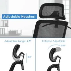 Tangkula High Back Mesh Office Chair Ergonomic Executive Chair Swivel Computer Task Chair W/ Headrest Black/ Gray -Tangkula GUEST c60d1eed 4874 4d68 b70c 891727a267b5
