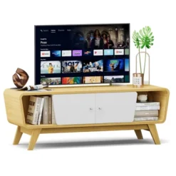 Tangkula Mid Century TV Stand For TVs Up To 55" Media Console Table Sliding Door -Tangkula GUEST c650c5ce abb1 4678 80c3 b29556ed7db3