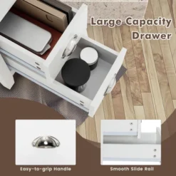 Tangkula 2PCS Nightstand Side End Sofa Table W/ 2 Drawers For Living Room Bedroom White -Tangkula GUEST c6896f0c 34a3 48f4 95a2 ded460a2de1e