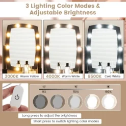 Tangkula Vanity Table Set With Lighted Mirror Adjustable 10 Bulbs Dresser 4 Drawer -Tangkula GUEST c80024ff ddde 49b0 b9bc e68706dda038