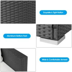 Tangkula 3PCS Rattan Patio Conversation Furniture Set Outdoor Sofa Set W/ Cushions -Tangkula GUEST c8865cbb 3480 430c bb7e d0d94f29597e