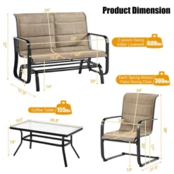 Tangkula 4PCS Patio Conversation Set Cotton Padded Furniture Set W/ Swing Glider Loveseat 12 Tangkula 4PCS Patio Conversation Set Cotton Padded Furniture Set W/ Swing Glider Loveseat -Tangkula GUEST c990497b 7018 4442 94dc a565d9ca79dc