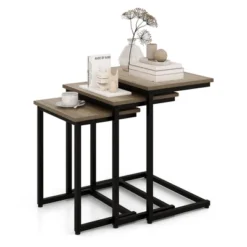 Tangkula 3 Pcs Nesting Coffee End Table Set Stacking Side Nightstand Living Room 19 Tangkula 3 Pcs Nesting Coffee End Table Set Stacking Side Nightstand Living Room -Tangkula GUEST c9a49188 021e 452f 8eb2 591efaf679e3