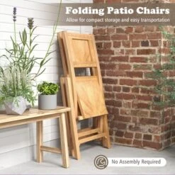 Tangkula 4 PCS Folding Patio Chairs W/ Inclined Backrest Teak Wood Outdoor Dining Chairs 13 Tangkula 4 PCS Folding Patio Chairs W/ Inclined Backrest Teak Wood Outdoor Dining Chairs -Tangkula GUEST c9acc77b 1ffb 4466 8f73 c7ed2395df11