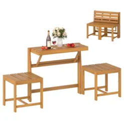 Tangkula 3-in-1 Outdoor Acacia Wood Loveseat Bench Furnitur W/ Slatted Seat For Garden 17 Tangkula 3-in-1 Outdoor Acacia Wood Loveseat Bench Furnitur W/ Slatted Seat For Garden -Tangkula GUEST c9d55243 2c09 40cb 937c 99066eef566e