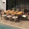 Tangkula 9 PCS Patio Dining Set W/ Soft Cushions And 1.9" Umbrella Hole For Garden
